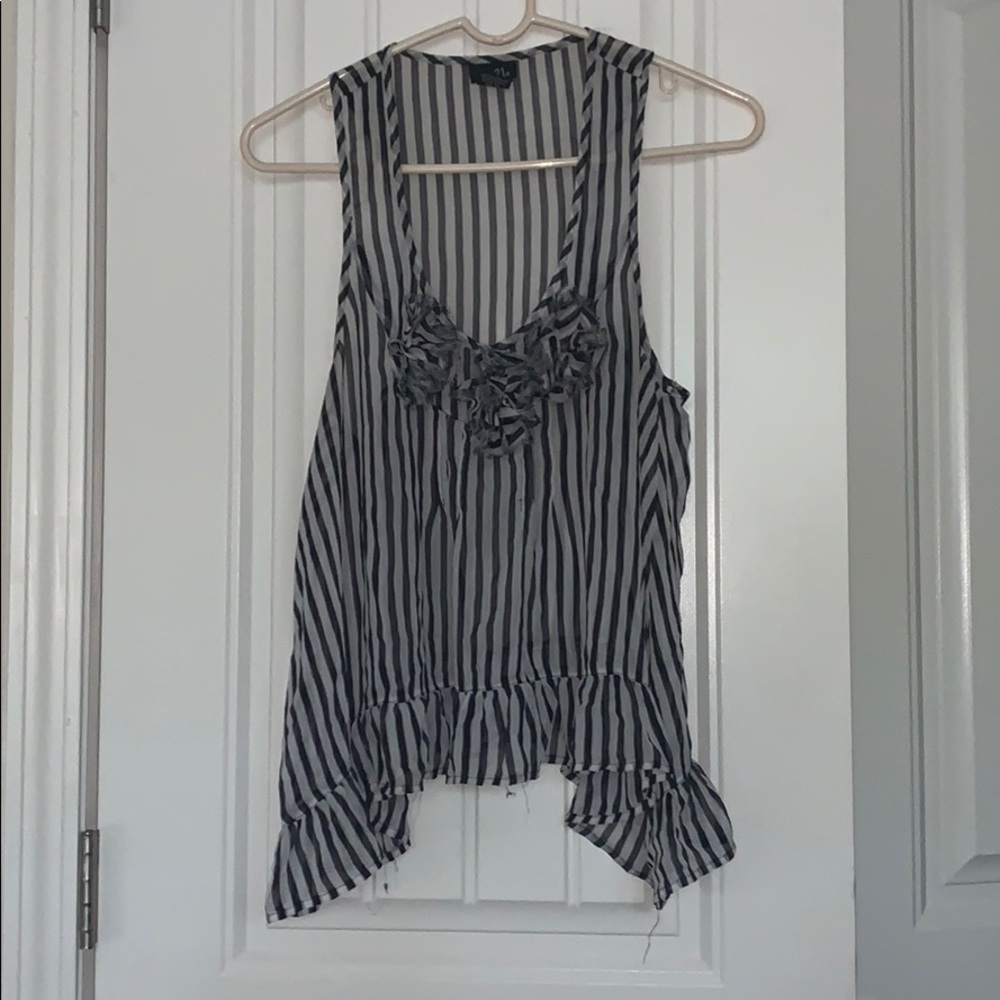 Striped Tank with Flowers
